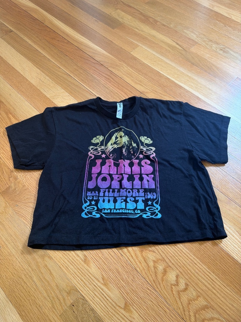 Janice Joplin cropped t shirt
